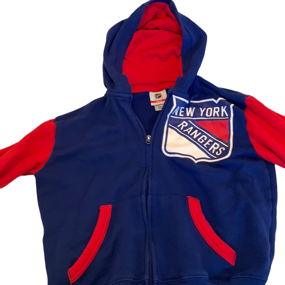 Youth 10/12 rangers zip up hooded sweatshirt